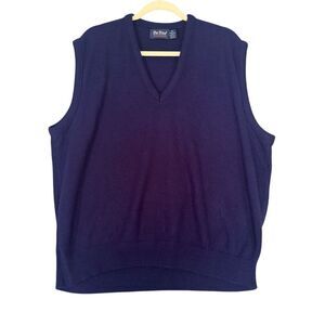 Vintage 90s Par‎ Four Sweater Vest Men's 2XL Navy Golf Orlon Acrylic Preppy USA